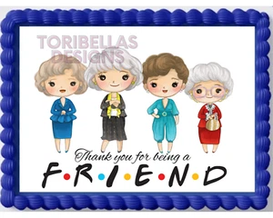 Thank You Being A Friend Bestie Birthday Image Edible Cake Topper Frosting Sheet - Picture 1 of 2