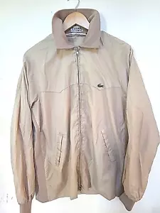 VTG Izod Lacoste Lightweight Full Zip Jacket Beige Size L - Picture 1 of 10