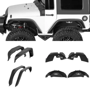 Fit Jeep Wrangler JK 2007-2018 Front & Rear Fender Flares or Inner Fender Guards - Picture 1 of 26
