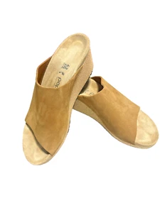 Birkenstock Papillio Namica Wedge Slide Sandals Sz 11 Brown Suede Casual - Picture 1 of 3