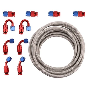 Universale AN 6 20FT Intrecciato Olio Carburante Estremità Tubo Adattatore Kit - Afbeelding 1 van 12
