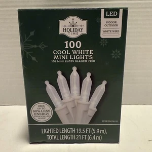 Holiday Time 100-Ct Cool White LED Mini Fairy Lights Christmas New Year Wedding - Picture 1 of 4