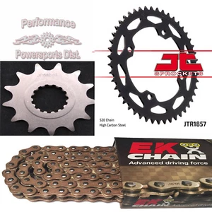 YAMAHA RAPTOR 700 JT SPROCKET 13/38 SET & EK SRO6 GOLD O-RING CHAIN KIT 06-18 - Picture 1 of 3