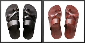 Jesus Women's Leather Sandals Brown Black Handmade Straps UK 3-8 EU 36-42 - Picture 1 of 3