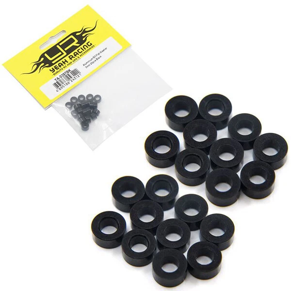 Yeah Racing YA-0397BK Aluminum M3 Flat Washer 3mm 20pcs Black - Image 1 of 1