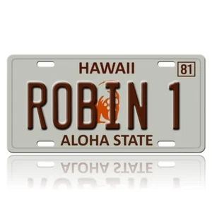 Magnum PI Tom Selleck Hawaii Robin 1 Vanity Aluminum License Plate Tag E - Picture 1 of 6