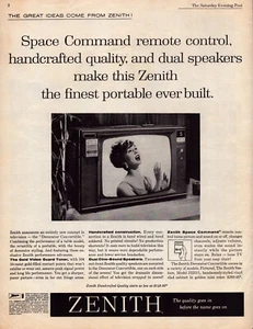 Zenith TV Television Space Command Remote Control Lady Vintage Print Ad 1962 - Picture 1 of 4