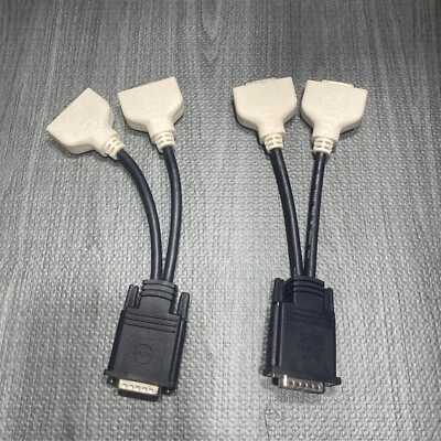 Molex DVI Splitter DMS-59 (male) to Dual DVI-I (female) Molded Cable - Lot Of 2 - Image 1 of 3