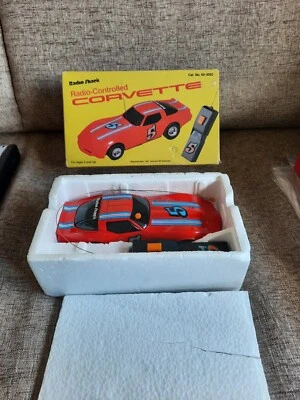 Rare Radio Shack Radio Controlled Corvette Stingray Red with Blue stripes 1980s - Image 1 of 4