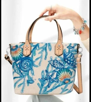 Brighton Sea Shore COVE Small Canvas Nautical Satchel Handbag MSRP $315  NEW - Image 1 of 4