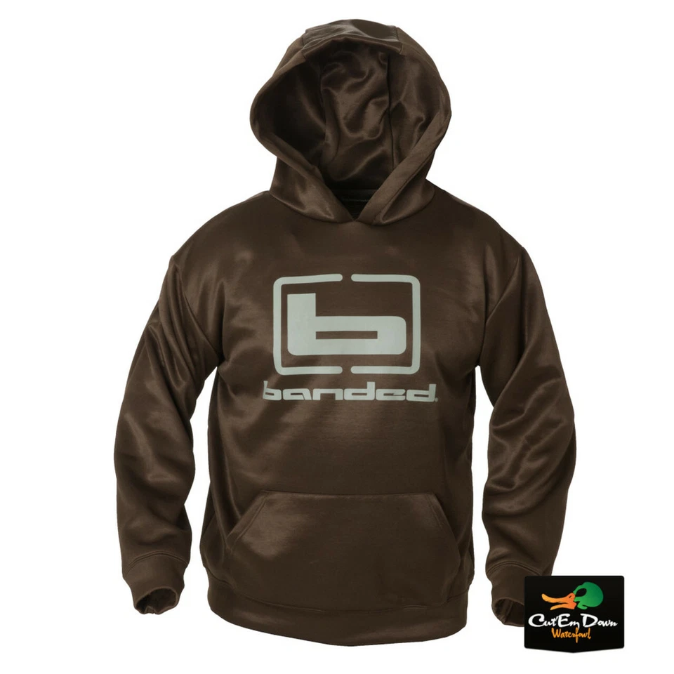 BANDED b LOGO HOODIE HOODED SWEATSHIRT BROWN - B1050004 - - Image 1 of 1