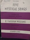 Five Mystical Songs For Baritone Solo, Chorus Ab Lib & Orchestra Vintage 1911 VG