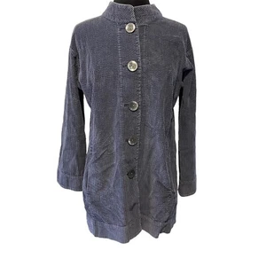 J Jill Boyfriend Hausarbeit Jacke Shacket Blazer Mantel Cord Samt Manschette Medium - Bild 1 von 14