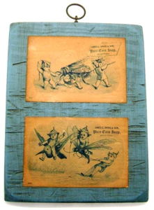 Antique Garden Sprites Victorian Trade Cards Mounted On Wall Plaque by Sharloe's - Picture 1 of 5