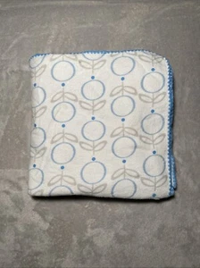 Swaddle Designs Blanket Round Circle Flowers Flannel Swadlde Blue Stitched Edge - Picture 1 of 4