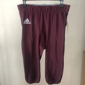 Adidas Men's Press coverage Football Pants, Large Maroon/White - Picture 1 of 9