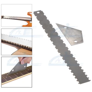 Stainless Steel Guitar Neck Notched Straight Edge & Fret Rocker Fretboard Ruler - Picture 1 of 12