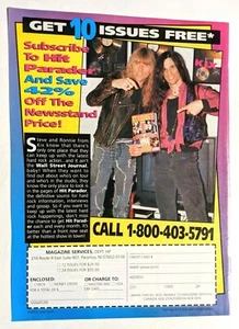 KIX / STEVE & RONNIE / HIT PARADER SIGN UP MAGAZINE FULL PAGE PINUP CLIPPING - Picture 1 of 1