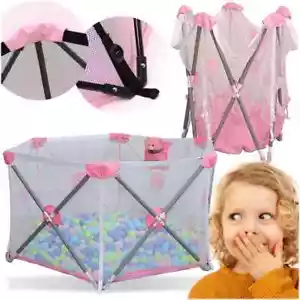 Laufstall Laufgitter mit Einstieg Reise Bett Kinder Baby Spielstall Spielgitter - Bild 1 von 3