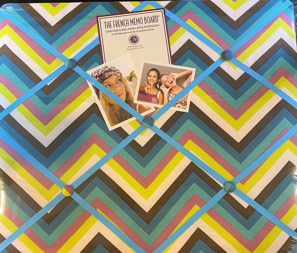 French Memo Board- Display For Photos, Cards, Mementos ,& More Zig Zag Lines - Image 1 of 1