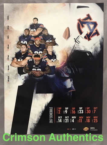 2017 Auburn Tigers Football Schedule Poster SEC Jarrett Stidham Daniel Carlson Cover