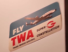 TWA Airlines Super - G Constellation Luggage Label RRP 107