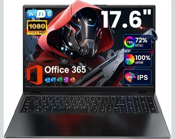 Portátil jumper 17,6 pulgadas, 16 GB de RAM (soporta ampliable hasta 32 GB), ROM de 640 GB Foto 1 de 4