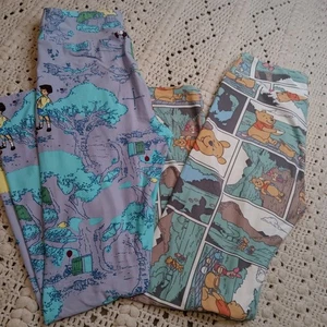 Lularoe Set 2 Disney Pooh Bär Leggings Comic Strip Robin Tigger Ferkel Geschichte  - Bild 1 von 8