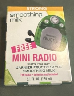 Vintage 90's Garnier Fructis Mini FM Radio With Earphones New In Original Box - Image 1 of 4
