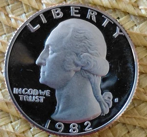 1982 S Washington Quarter - Proof -DDO Letters on Edge & Filled Mint - Picture 1 of 2