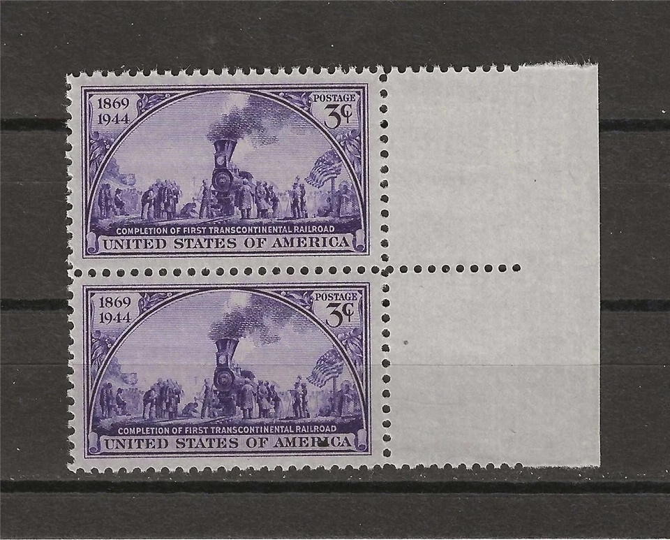 US 1944 Sc# 922 set First Transcontinental Railroad Train pair MNH - Image 1 of 1