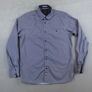 Ted Baker London Shirt Men Size 4 Button Up Long Sleeve Flip Cuff Pocket Stretch - Picture 1 of 7