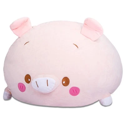 Stuffed Animal Storage Bean Bag Chair Cover for Kids Pink Pig Plush Bean Bag ... - Image 1 of 4