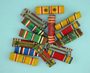 14 barras de cinta originales de veteranos de la Segunda Guerra Mundial - prendedor largo - lote de coleccionista distribuidor - Imagen 1 de 1