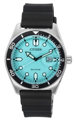 Citizen Eco-Drive Rubber Strap Turquoise Dial AW1760-14X 100M Men's Watch - image 1 of 4
