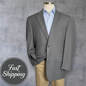 JOSEPH&FEISS Mens Blazer Sport Coat Two Button Jacket WOOL 48L Gray Suits - Picture 1 of 12