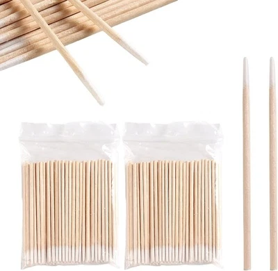 200Pcs Pointed Cotton Swabs 2.67 Inch, Microblading Precision Tip Wooden - Image 1 of 4