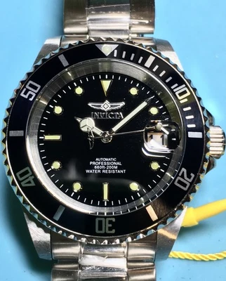 INVICTA PRO DIVER 40 MM MÜNZRAND LÜNETTE SEIKO TMI NH35A AUTO SCHWARZES ZIFFERBLATT EDELSTAHL - Bild 1 von 4