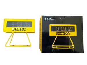SEIKO Mini Reloj Temporizador Deportivo SQ815Y Amarillo Digital Despertador DESDE EE. UU. - Imagen 1 de 3