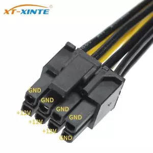 New 6Pin Female to 8 Pin Male 18AWG PCI Express Power Cable Video Graphics Card - Picture 1 of 4