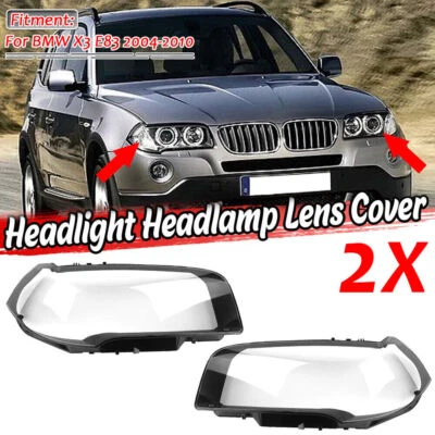Cubierta transparente para pantalla de lente de faro izquierdo derecho para BMW X3 E83 2004-2010 Foto 1 de 4