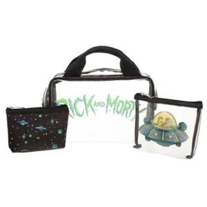 Rick and Morty Travel Bags Set Cosmetic Makeup Pouches Spaceship Adult Swim - Picture 1 of 8