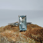 925 Sterling Silver Blue Topaz Gemstone Ring Fine silver ring fine Jewelry p878