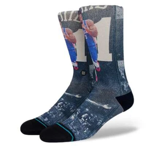 JOEL EMBIID 76ers NBA STANCE "Scratched" Crew Socks Size L (US Men's Shoe 9-13) - Picture 1 of 3