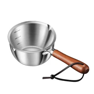 Butter Warmer Pot Stainless Steel Milk Warmer with Wooden Handle for Seafood ... - Picture 1 of 7