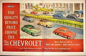 New Chevrolet Buy Victory Bonds WWII Vintage 2 Page Print Ad 1945 - Picture 1 of 8