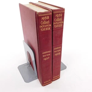 COLLIER'S ENCYCLOPEDIA 1958 1959 YEARBOOKS Lot-2 Covering The Years 1957 1958 - Foto 1 di 9