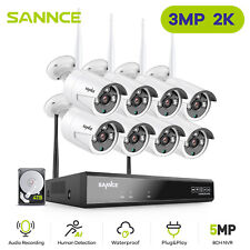 SANNCE ワイヤレス 3MP IP セキュリティ カメラ システム 5MP 8CH NVR WIFI オーディオ録音