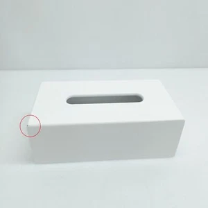 Relaxdays Tuecherbox Bambus, Taschentuchbox mit Schiebeboden, Tissue Box, weiss - Bild 1 von 7