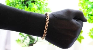 Pure Copper Wire Braided Oxidized Handmade Classic Cuff Bracelet Gift Jewelry - Picture 1 of 8